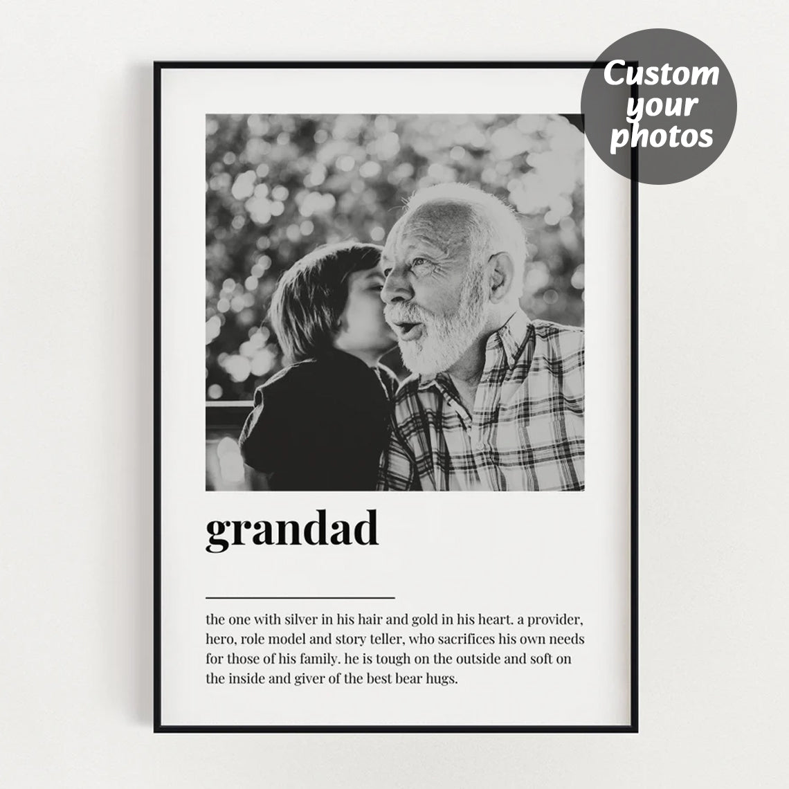 Personalized Grandad Photo Poster Art